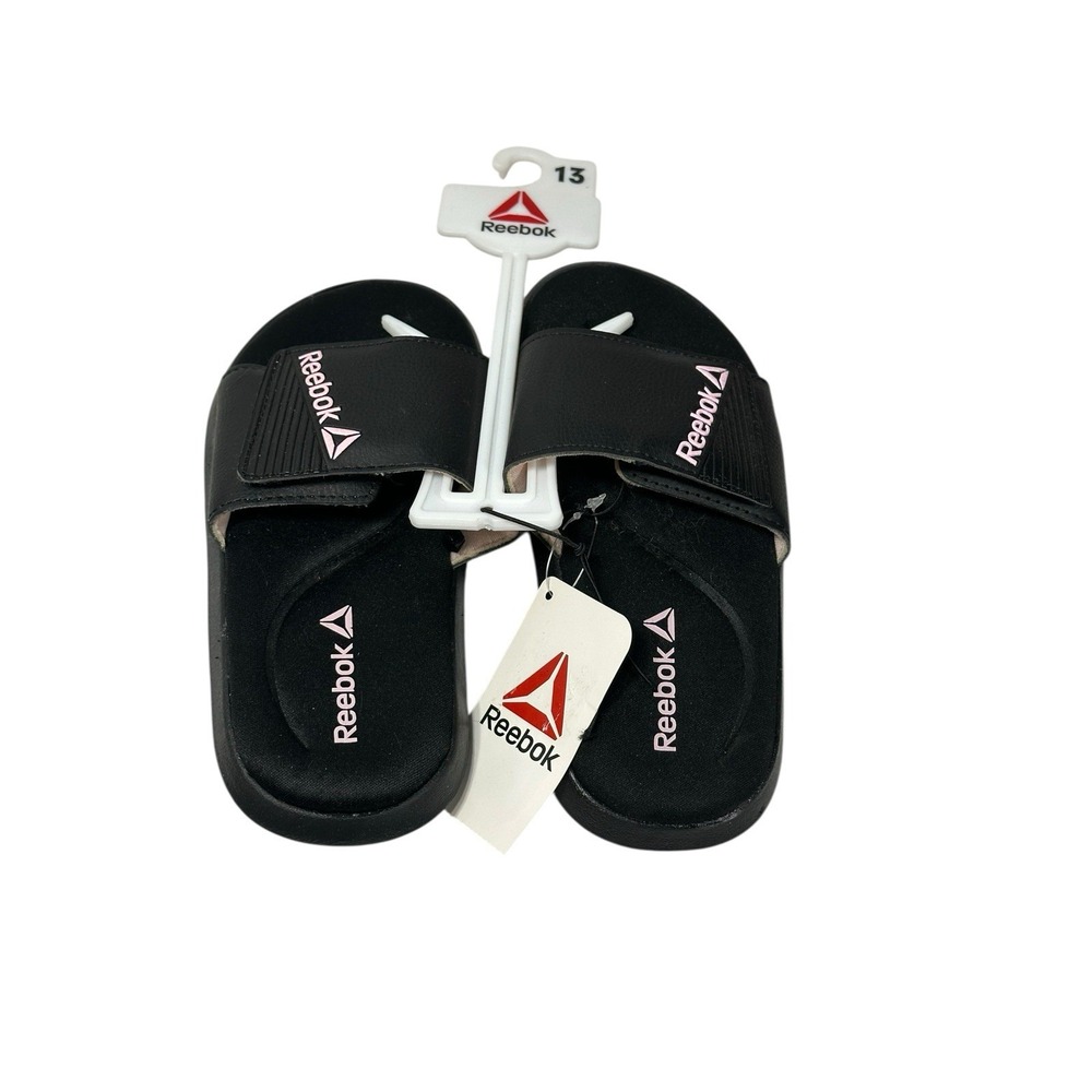 reebok girls adjustable strap memory foam foot light weight size 13 slide sandal